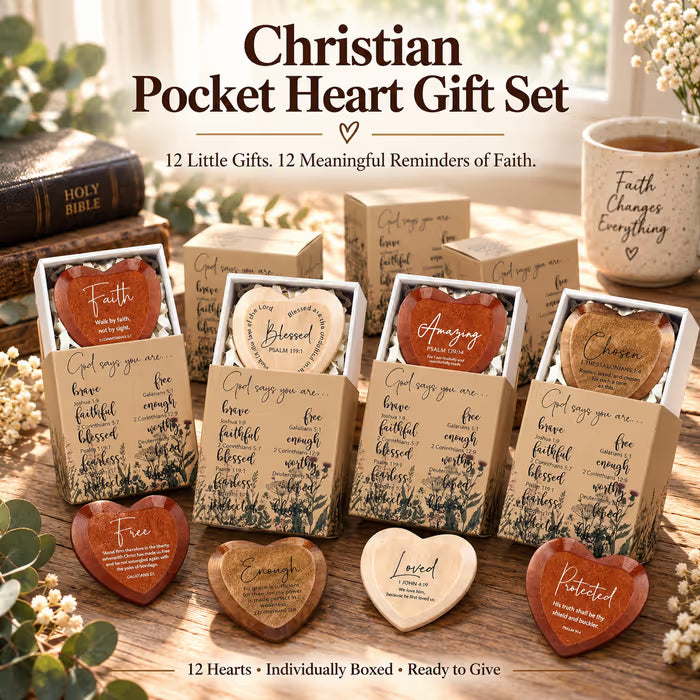 ⏳Limited-time 49% OFF - ✝️ 🎁 Christian Pocket Heart Gift Set(Set of 12)