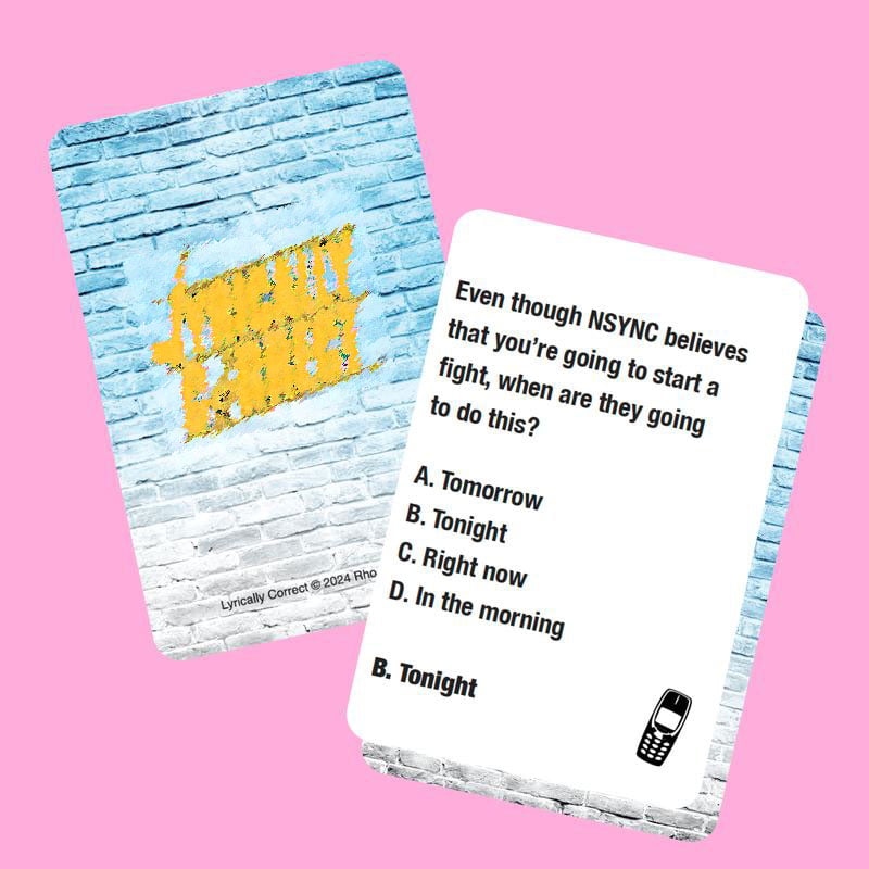 Lyrics Pop Quiz Pop Quiz 90s & 2000s Edition Music Trivia Game