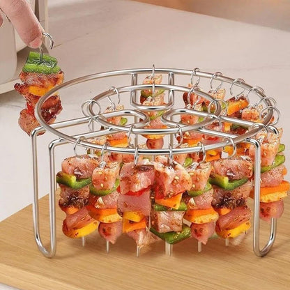 🔥 Griglia spiedini per friggitrice ad aria | Cottura uniforme a 360°, croccante e succoso! 🍢