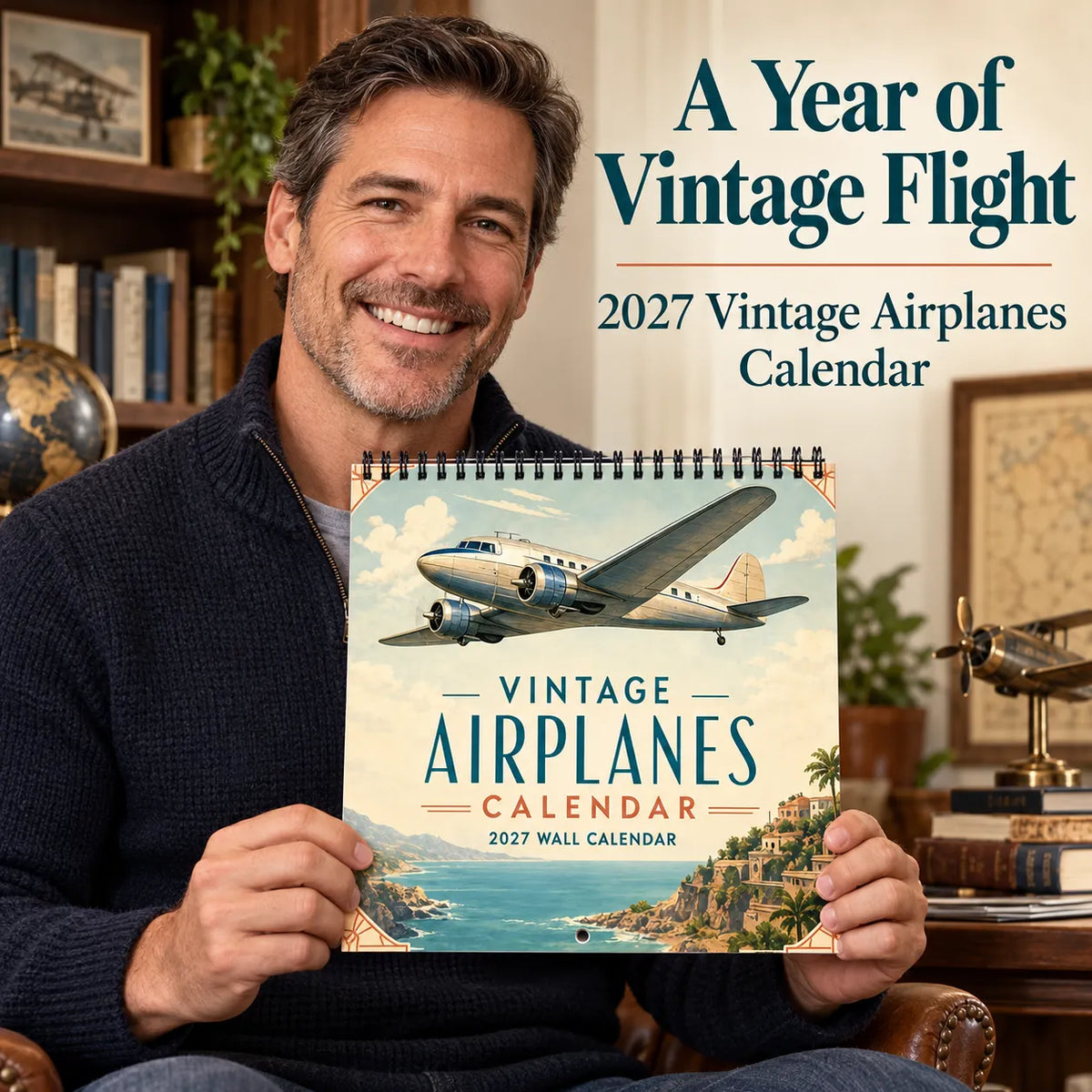 ✈️ For the Love of Flight — 2027 Vintage Aviation Wall Calendar