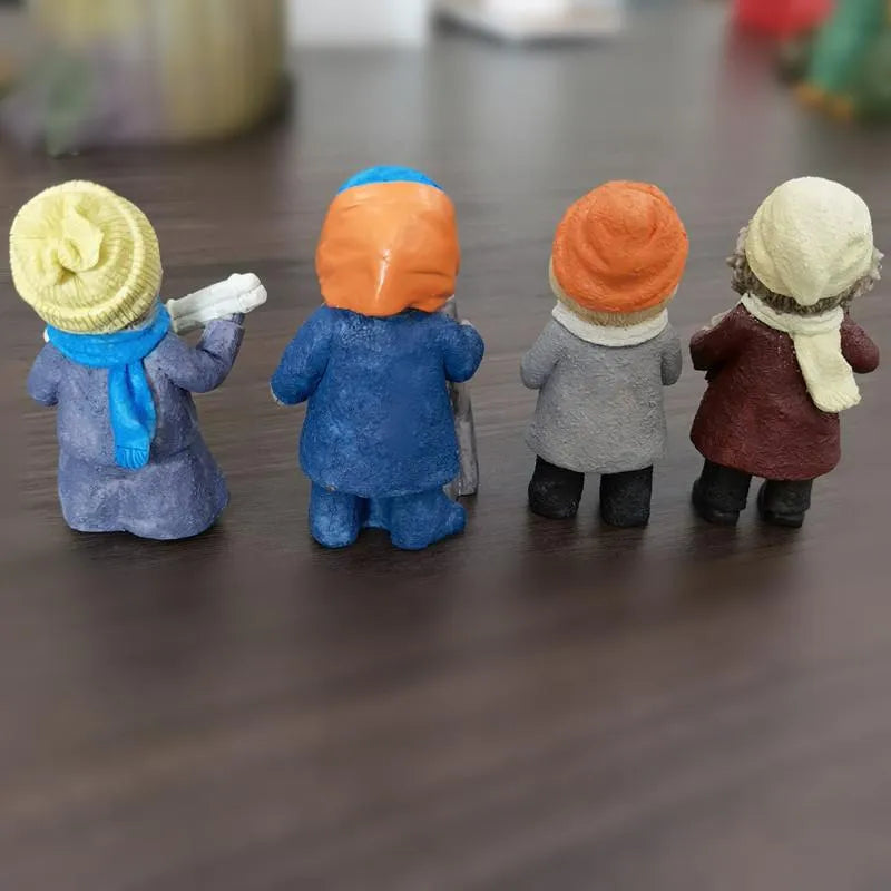 5-Piece Christmas Decoration Set, Organic Art Doll Statue