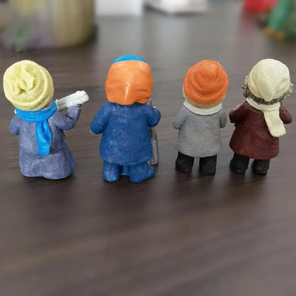 5-Piece Christmas Decoration Set, Organic Art Doll Statue
