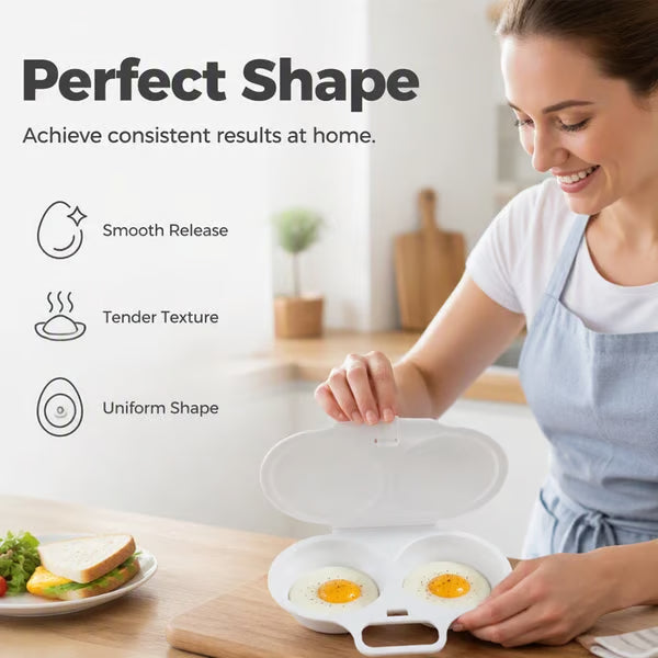 🥳2026 HOT SALE🥳💞50K+ SOLD! 🥗Microwave Egg Poacher——Dual‑cavity, non‑stick & easy clean. Healthier than frying – stock up & save! 🏠✅
