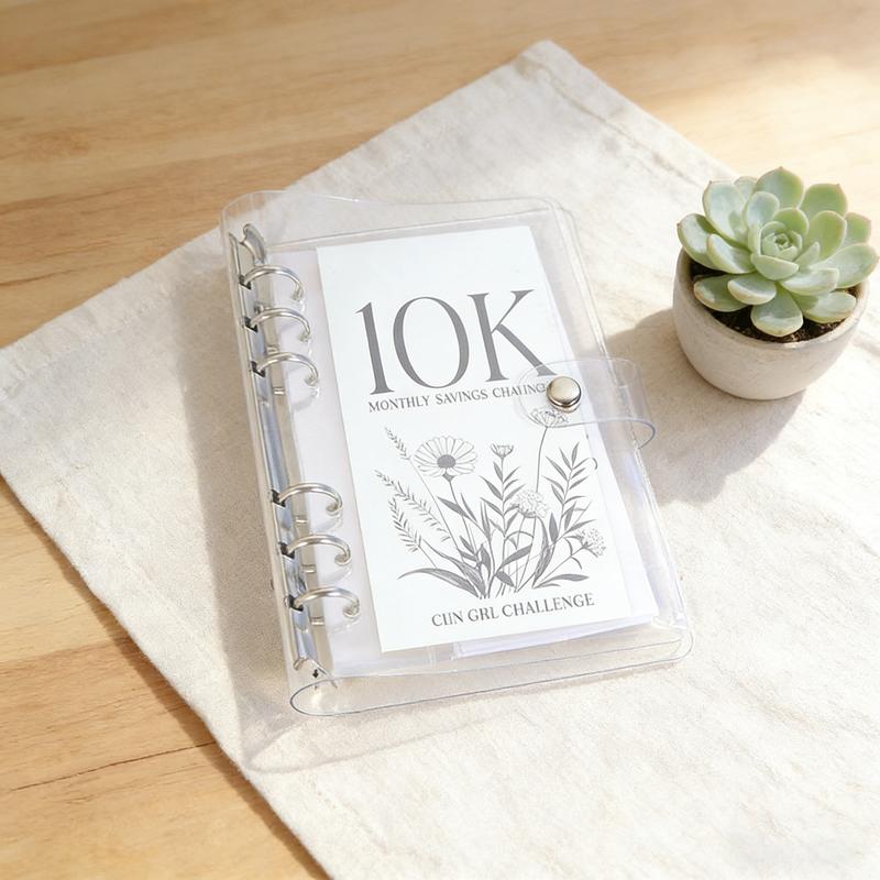 A6 12-Month Money Saving Binder ,10K / 5K / 2.5K Savings Challenge ,Cash Envelope Budget Planner📒
