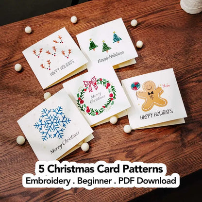 ⭐ 50% OFF - 🌲 🪡 Christmas Hand Embroidery Card DIY Kit | Stitch Your Way Into the Christmas Spirit ✨ 🎁