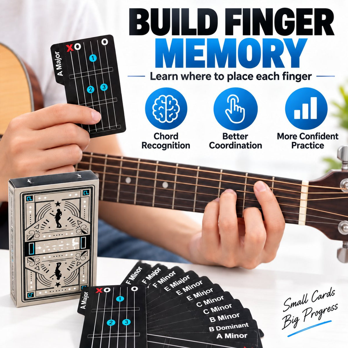 🎉🎸✨ Guitar Chord Cards — Learn Chords Faster & Master Your Guitar Skills Easier!
