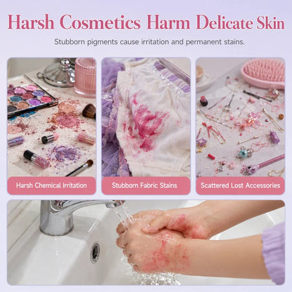 🎉49% OFF !! ⏰ Washable Princess Makeup Set – Non‐irritating, trays & portable case 🎀