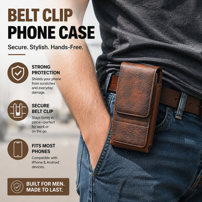 ⚡Grande Sconto | Marsupio da Cintura per Cellulare 📱 Fondina in Pelle Multitasche con Portacarte