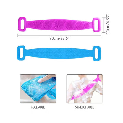 2-in-1 Silicone Back Scrubber and Bath Brush