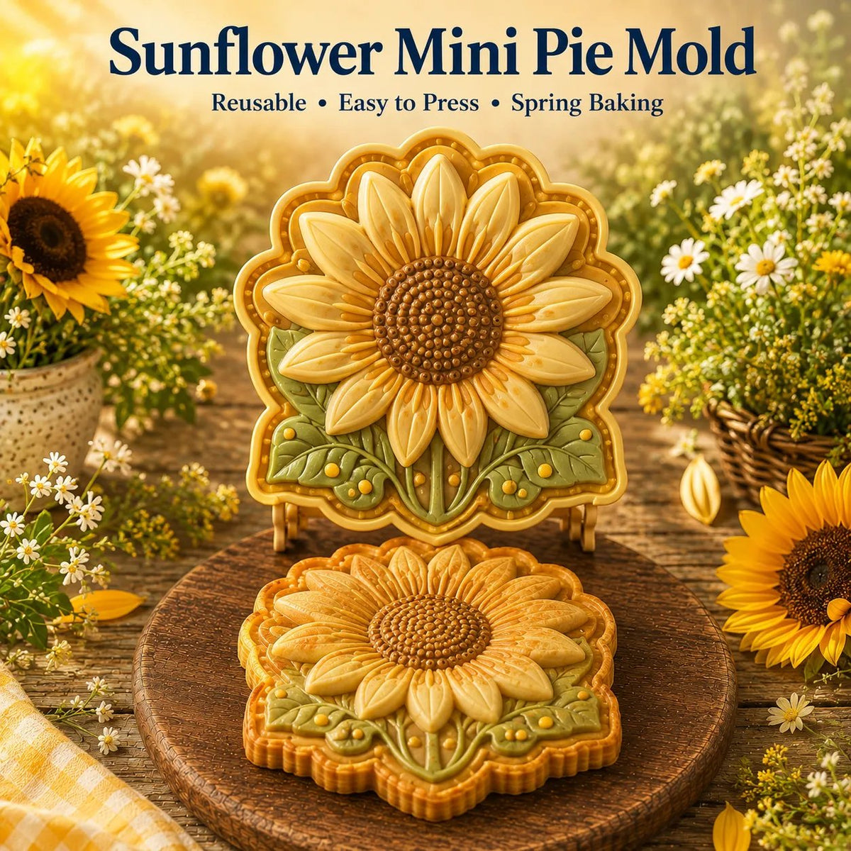 ⏳ Last Day 49% OFF – 🌸 8-Design Spring Garden Mini Pie Mold Collection | Reusable Embossed Molds for Shaping Detailed Bee, Butterfly, Ladybug, Sunflower, Cottage & More 🥧✨