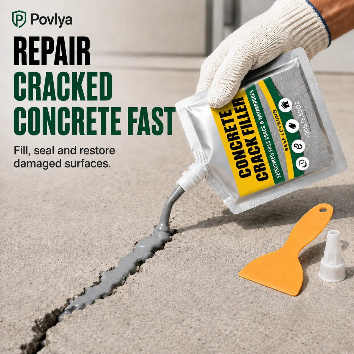 🔥HOT SALE🔥🛠️Waterproof Concrete Crack Filler for Indoor & Outdoor Use