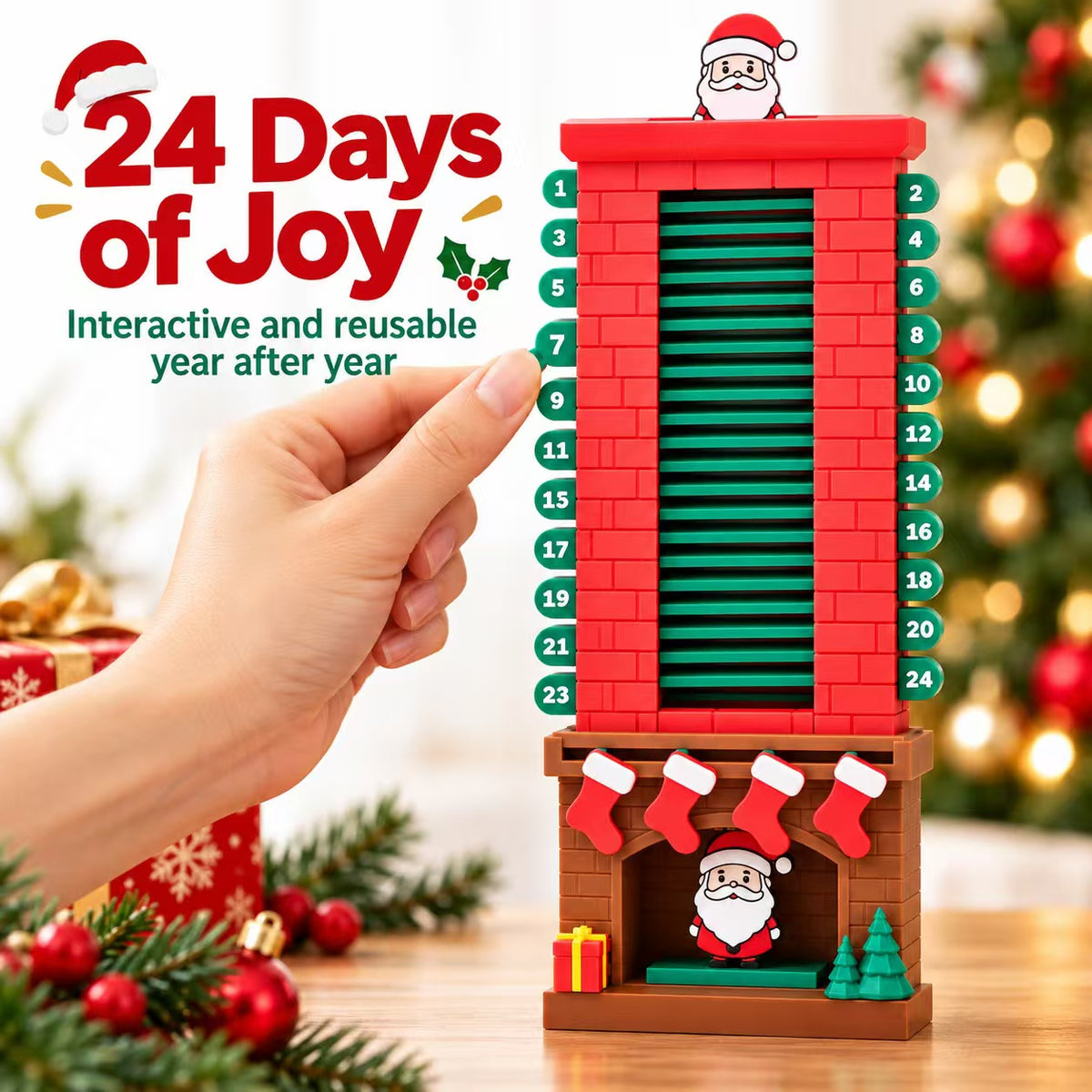 🎅Santa Chimney Christmas Countdown Advent Calendar – Interactive 24-Day Holiday Decor & Family Tradition
