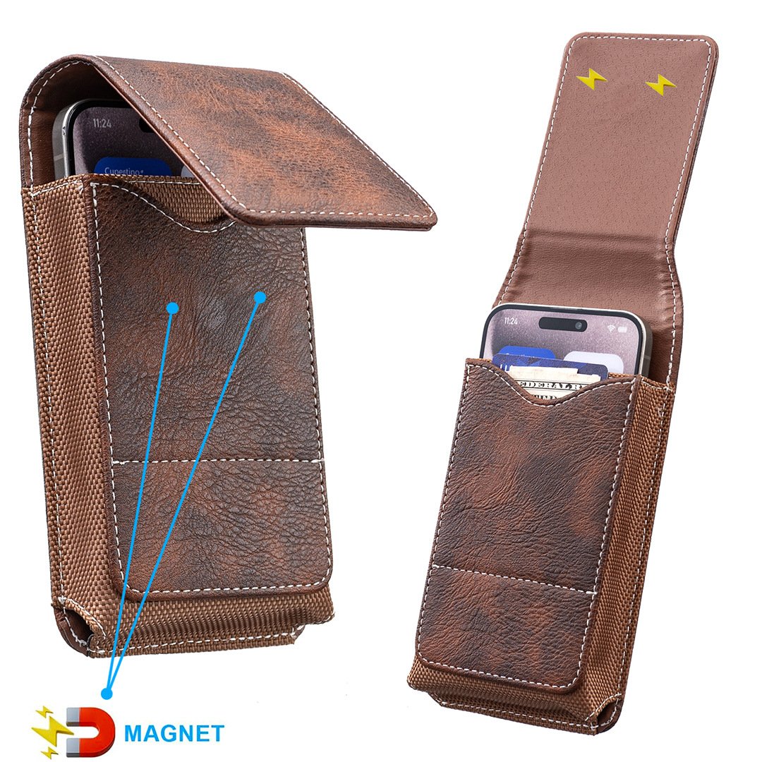 ⚡Grande Sconto | Marsupio da Cintura per Cellulare 📱 Fondina in Pelle Multitasche con Portacarte