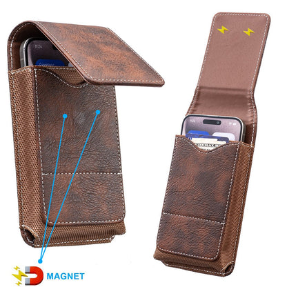 ⚡Grande Sconto | Marsupio da Cintura per Cellulare 📱 Fondina in Pelle Multitasche con Portacarte