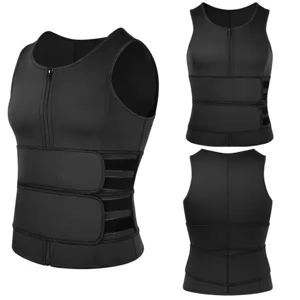 ⭐💪Men Body Shaper Sauna Vest Waist Trainer Double Belt