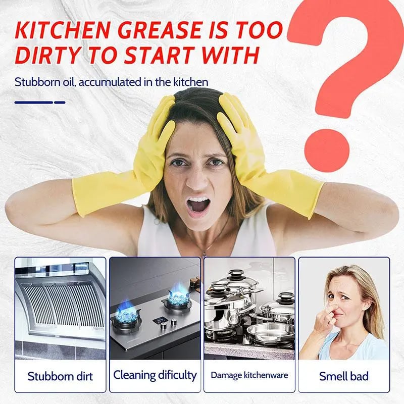 🎉 Heavy Duty Kitchen Degreaser Spray Lasting Effect Heavy Oil Cleaner Stain Removal Liquid for Kitchen