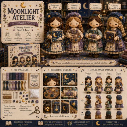 🎁🧵 Collezione Tiny Worlds – Serie Kit Fai Da Te Patchwork