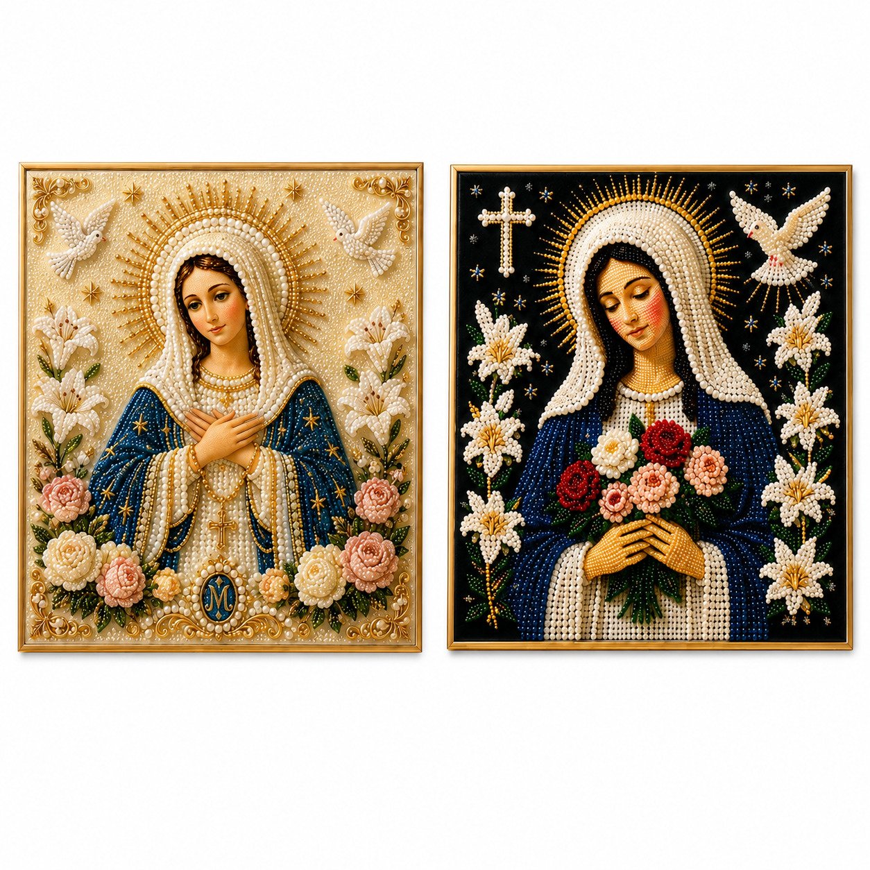 🔥HEISSER VERKAUF🔥🙏 Göttliche Perlenperlen-Ikone der Jungfrau Maria – Ein friedliches DIY-Glaubenskunst-Geschenk ✨