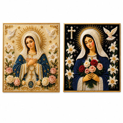 🔥HEISSER VERKAUF🔥🙏 Göttliche Perlenperlen-Ikone der Jungfrau Maria – Ein friedliches DIY-Glaubenskunst-Geschenk ✨