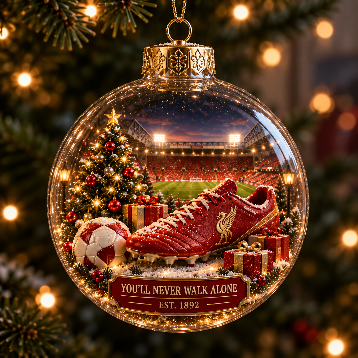 🎄 Light-Up Football Heritage Diorama Ornament