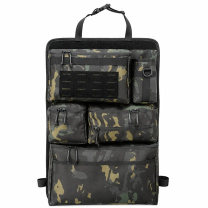 🎉🚗 Tactical Car Backseat Organizer: Heavy-Duty Nylon, Webbed Loops, Buckled Straps, Universal Fit
