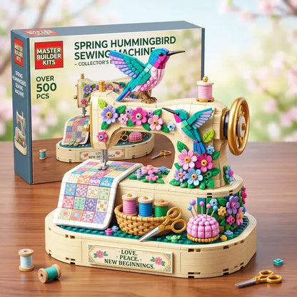Spring Hummingbird Sewing Machine Brick Edition