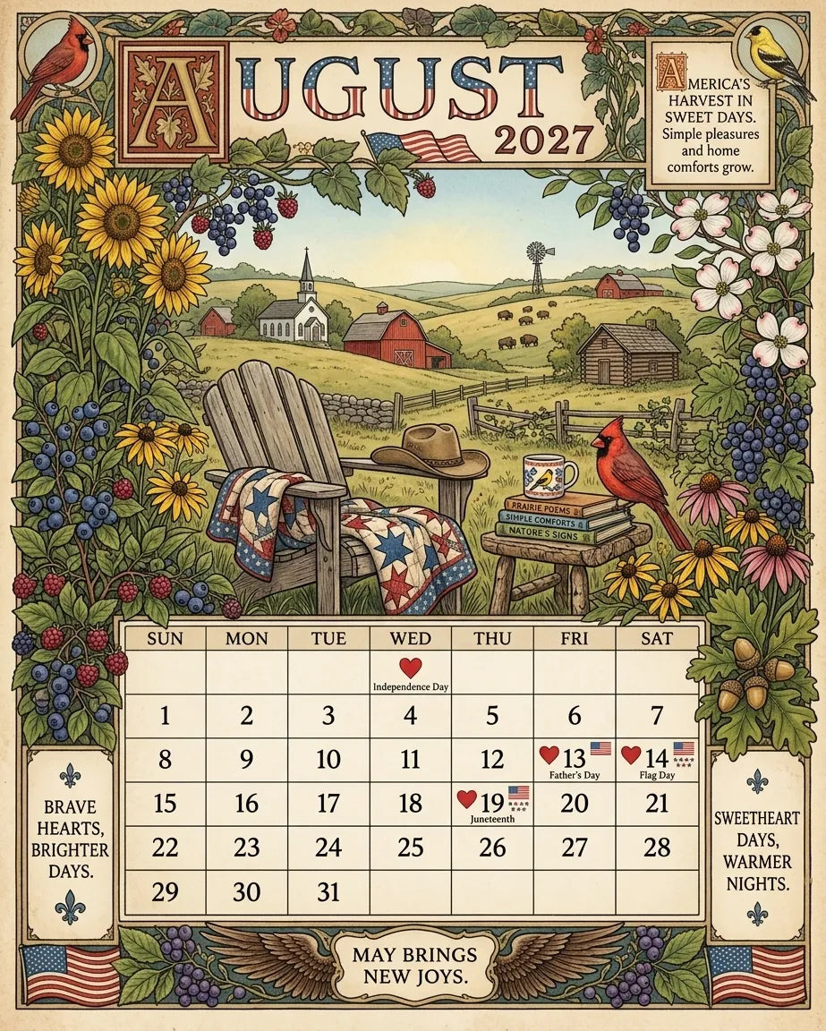 🔥😍A Year in America 2027 – Americana Nostalgia Wall Calendar