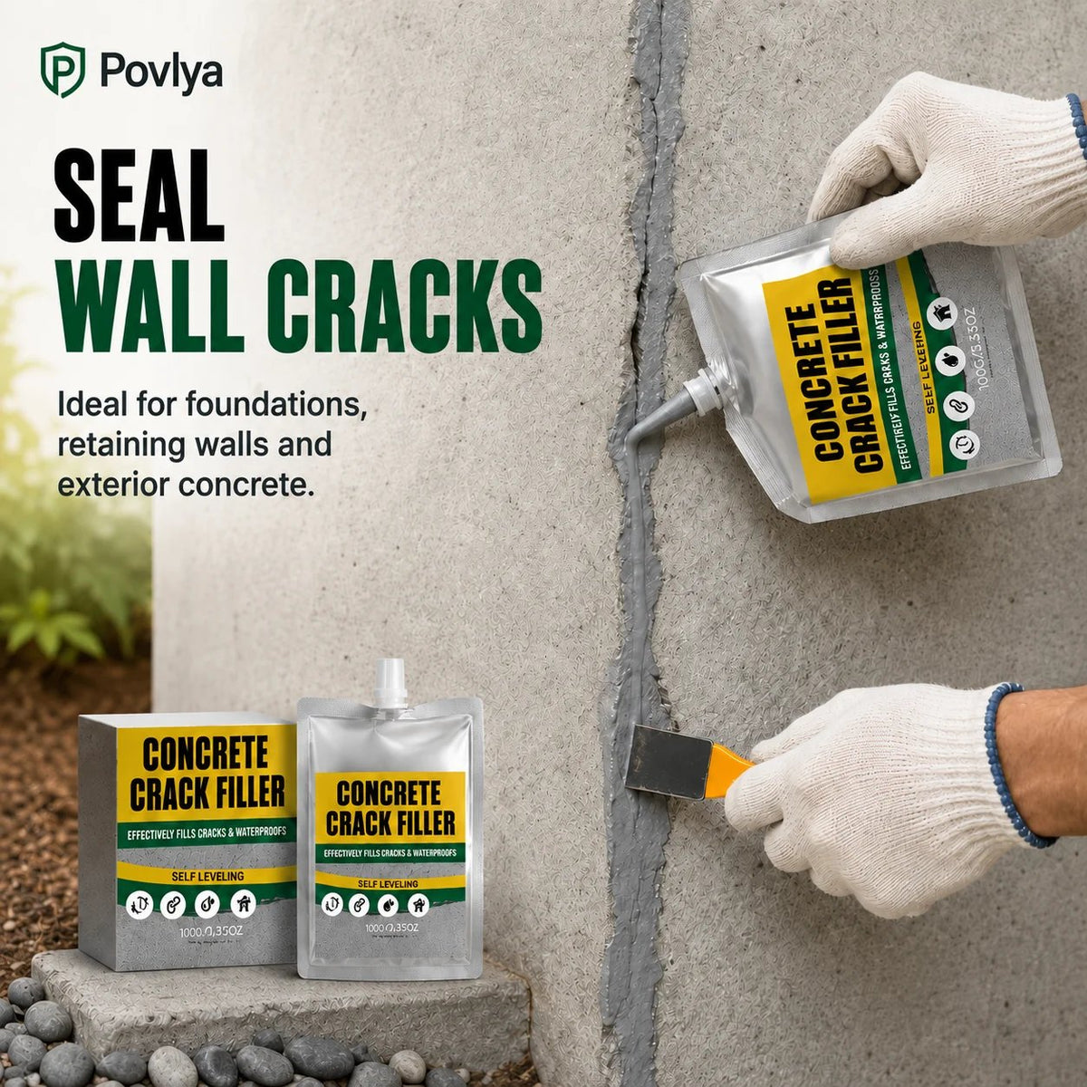 🔥HOT SALE🔥🛠️Waterproof Concrete Crack Filler for Indoor & Outdoor Use