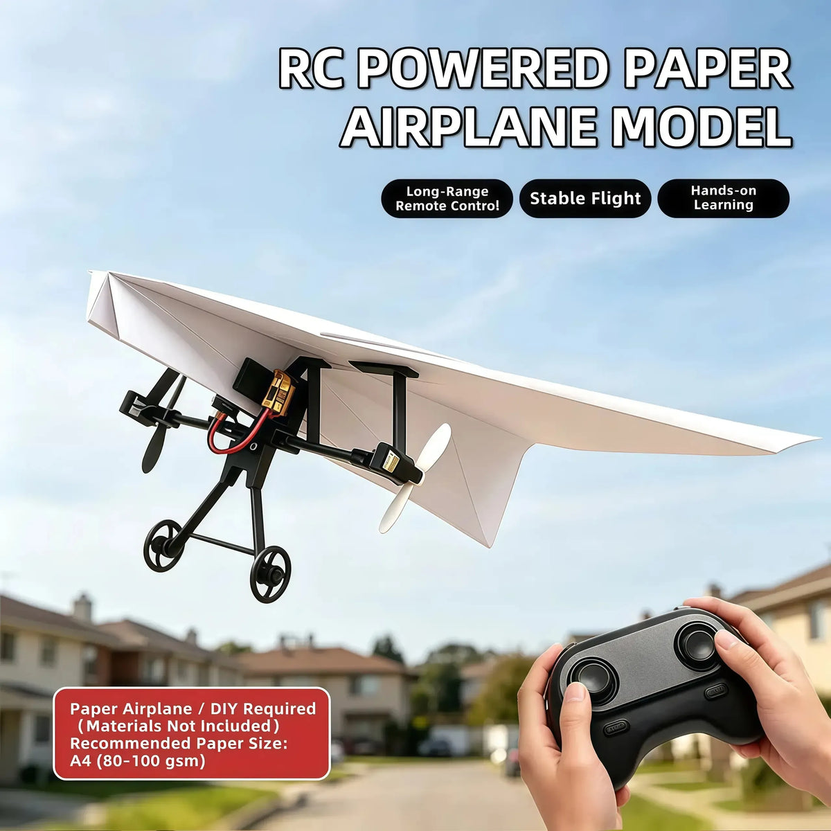 STEM RC Paper Airplane Kit – Gyroscope Stabilized with Dual Propellers