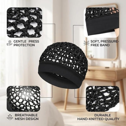 3-Piece Stretchy Wide-Edge Sleeping Cap Set