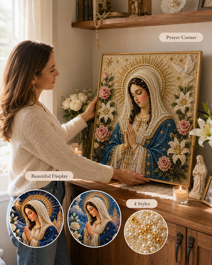 🔥HEISSER VERKAUF🔥🙏 Göttliche Perlenperlen-Ikone der Jungfrau Maria – Ein friedliches DIY-Glaubenskunst-Geschenk ✨