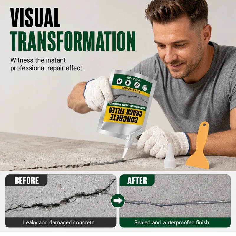 🔥HOT SALE🔥🛠️Waterproof Concrete Crack Filler for Indoor & Outdoor Use