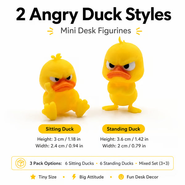 🔥🎁😠 Schreibtischfigur „Wütende Ente“ — Verleihen Sie Ihrem Raum einen Hauch von Attitüde! 🐥