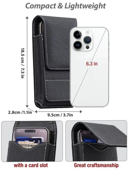 ⚡Grande Sconto | Marsupio da Cintura per Cellulare 📱 Fondina in Pelle Multitasche con Portacarte