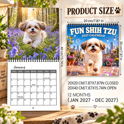 🔥😍2027 Funny Shih Tzu Wall Calendar – 12 Months of Cute, Sassy & Hilarious Shih Tzu Moments