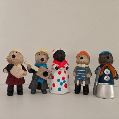 5-Piece Christmas Decoration Set, Organic Art Doll Statue