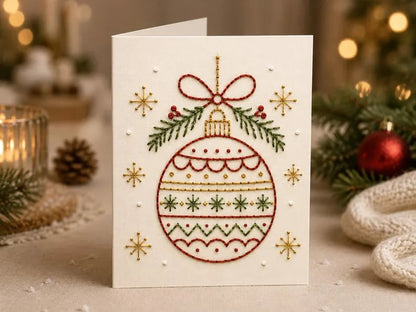 ⭐ 50% OFF - 🌲 🪡 Christmas Hand Embroidery Card DIY Kit | Stitch Your Way Into the Christmas Spirit ✨ 🎁