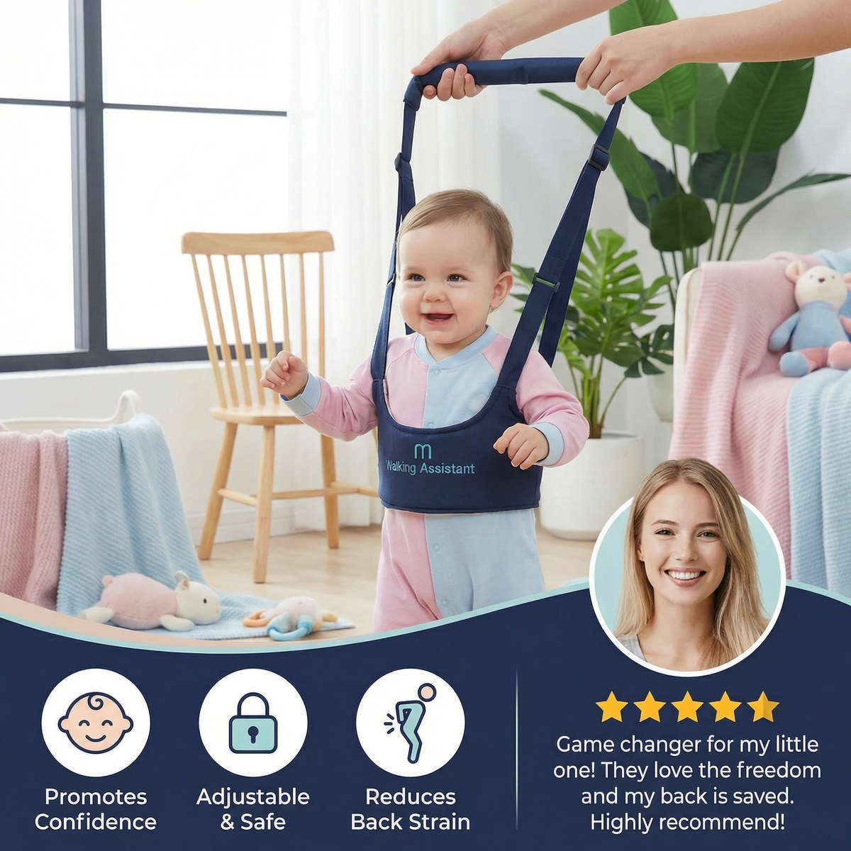 Adjustable Baby Walking Harness with Safety Strap