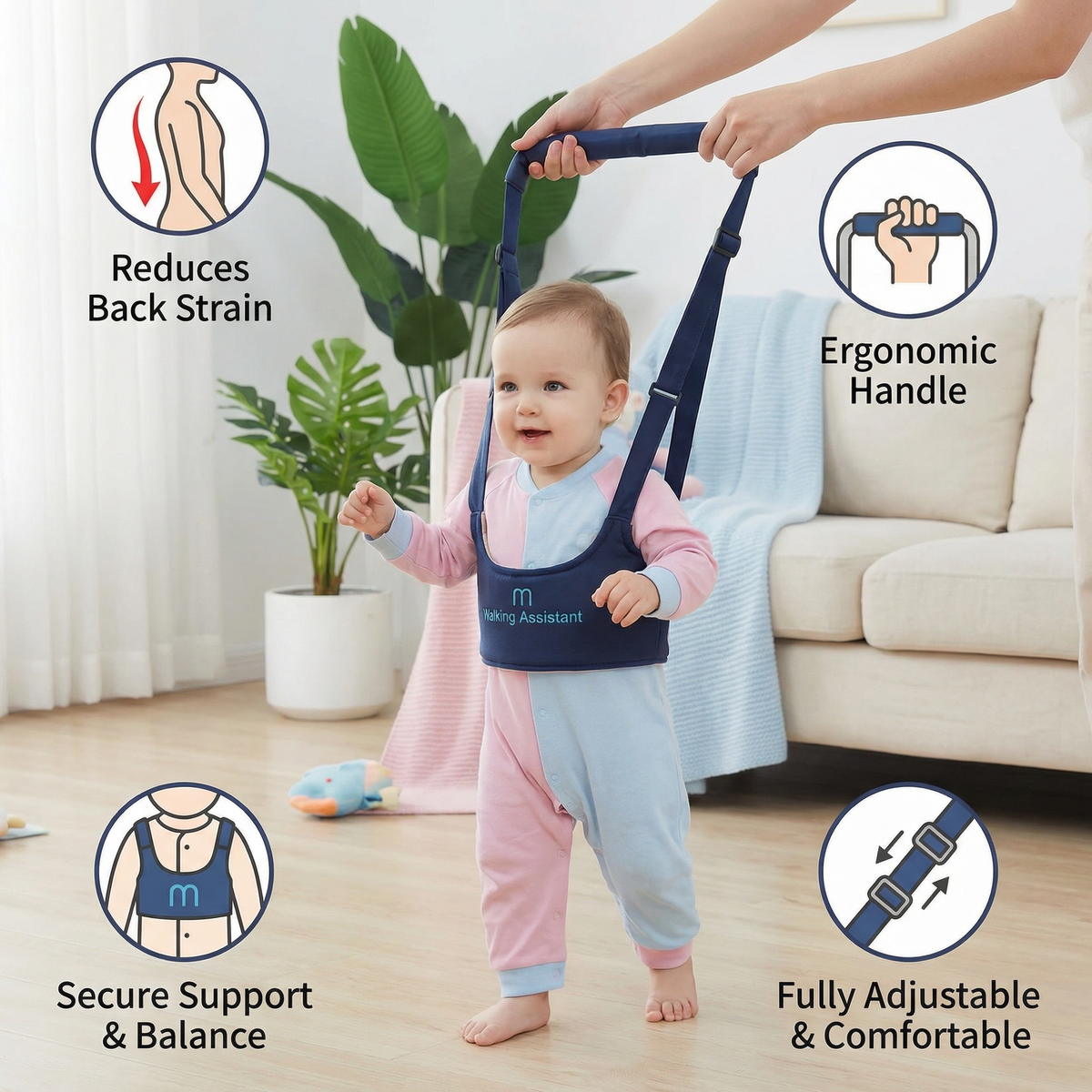 Adjustable Baby Walking Harness with Safety Strap