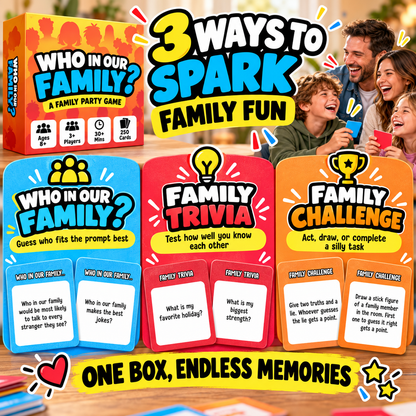 😂Who In Our Family? Hilarious Party Game for Family Game Night
