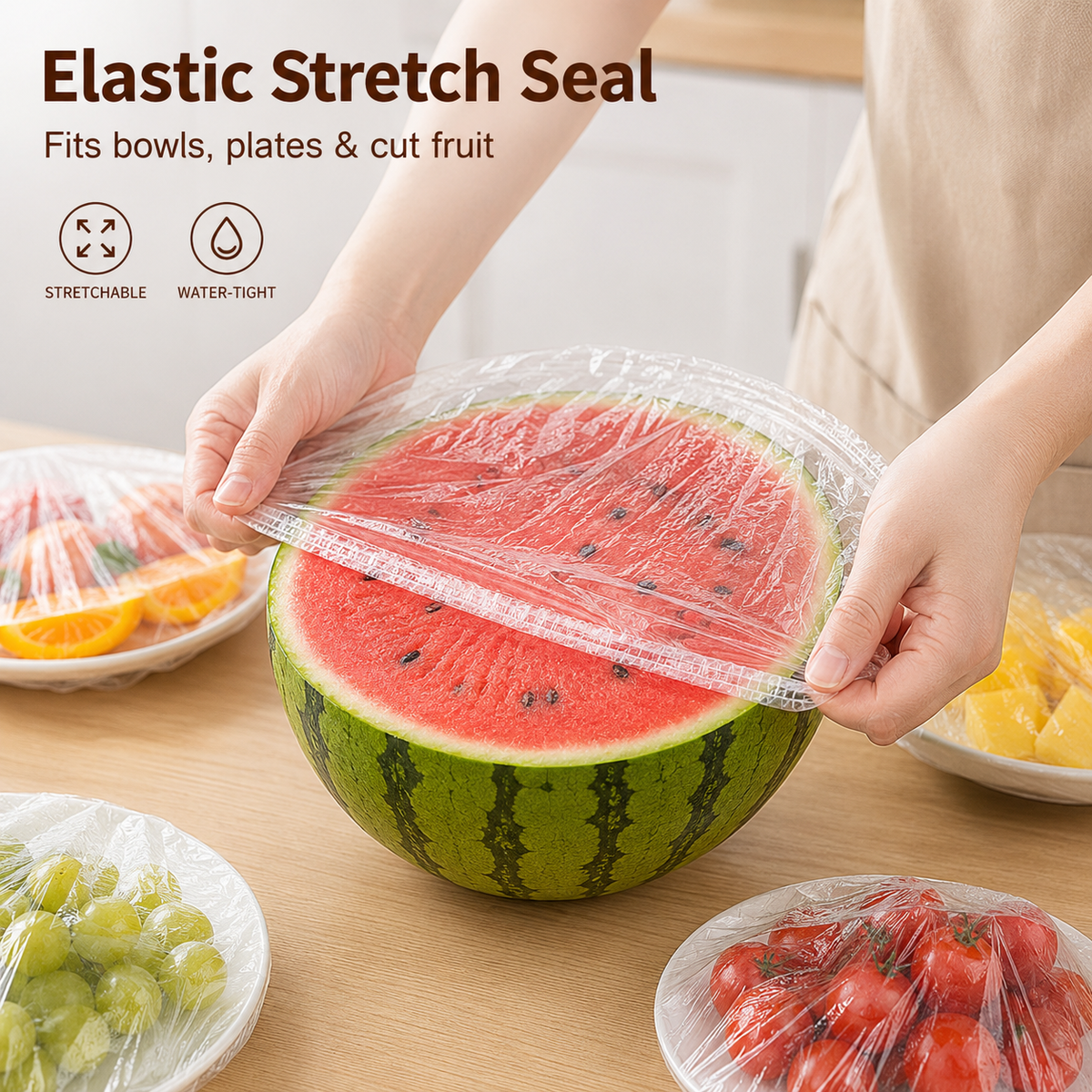 Cover Food Instantly! No-Tear Clear Stretch Elastic Lids