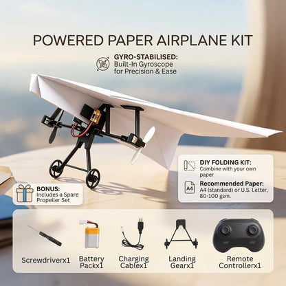 STEM RC Paper Airplane Kit – Gyroscope Stabilized with Dual Propellers