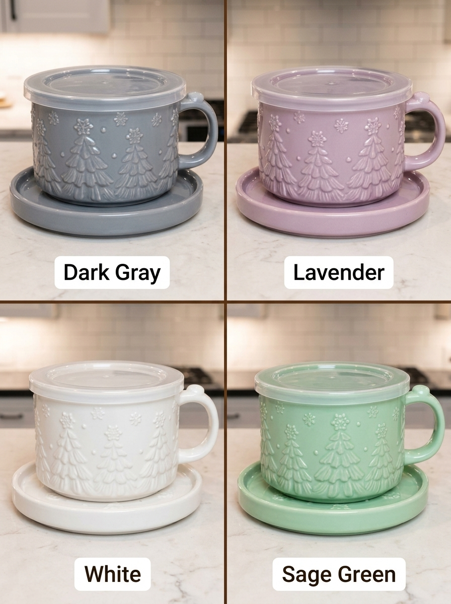 Set of (4) 25-Oz Mug Meals W/Lid-Its & Gift Boxes