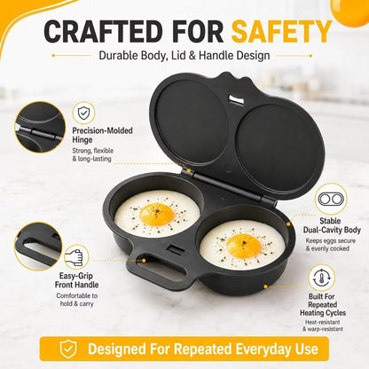 🥳2026 HOT SALE🥳💞50K+ SOLD! 🥗Microwave Egg Poacher——Dual‑cavity, non‑stick & easy clean. Healthier than frying – stock up & save! 🏠✅