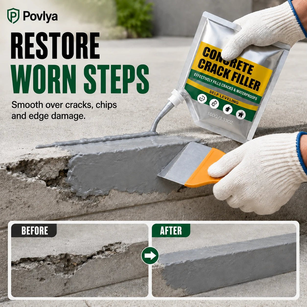 🔥HOT SALE🔥🛠️Waterproof Concrete Crack Filler for Indoor & Outdoor Use