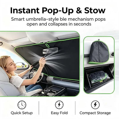 🔥HOT SALE🔥🎉2026 New Portable Heat-Insulating Vehicle Sunshade, Upgraded Thickened Front Window Sun Shade☀️🚗