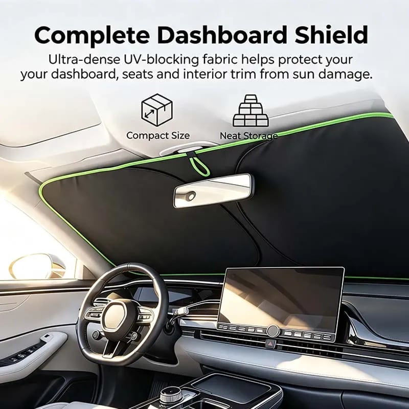 🔥HOT SALE🔥🎉2026 New Portable Heat-Insulating Vehicle Sunshade, Upgraded Thickened Front Window Sun Shade☀️🚗