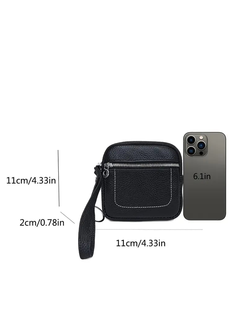 Portamonete/Portacarte Mini Quadrato in Pelle