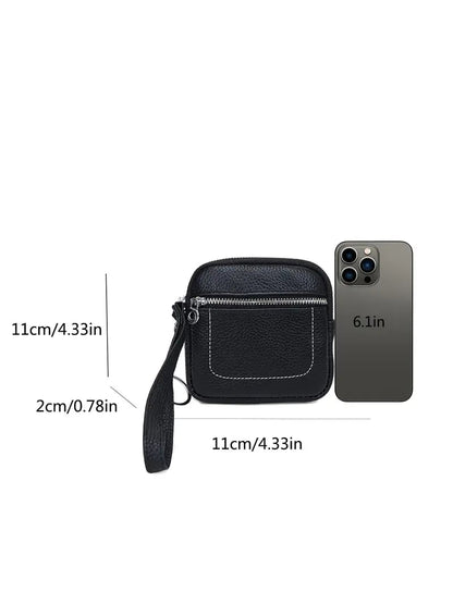 Portamonete/Portacarte Mini Quadrato in Pelle