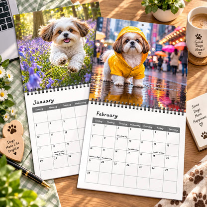 🔥😍2027 Funny Shih Tzu Wall Calendar – 12 Months of Cute, Sassy & Hilarious Shih Tzu Moments